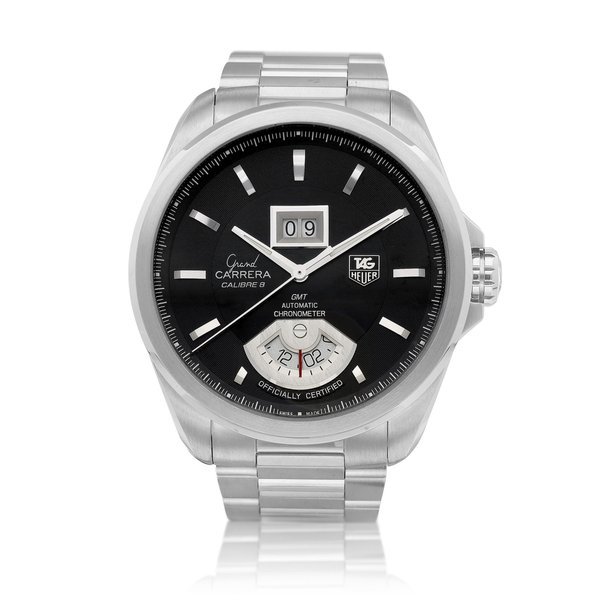Heuer Grand Carrera, Reference WAV5111 | A stainless steel dual time zone wristwatch with digital date display and bracelet, Circa 2008 | 泰格豪雅 | 卡萊拉系列 型號WAV5111 | 精鋼兩地時間鏈帶腕錶，備數位日期顯示，約2008年製 · WAV5111