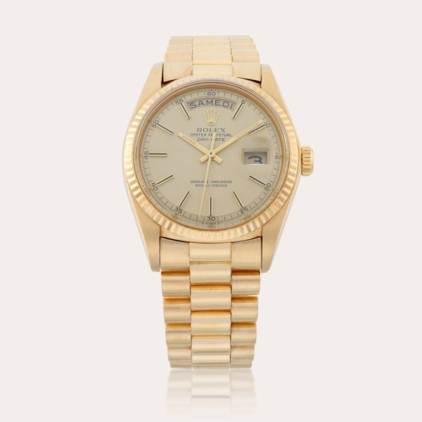 Rolex Day-Date, Reference 1803 | A yellow gold wristwatch with day, date and bracelet | Circa 1978 · 1803
