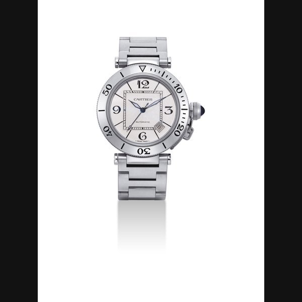 Cartier CARTIER. A STAINLESS STEEL AUTOMATIC WRISTWATCH WITH SWEEP CENTRE SECONDS, DATE AND BRACELET SIGNED CARTIER, AUTOMATIC, PASHA SEATIMER MODEL, REF. 2790, CASE NO. 947491UF, CIRCA 2006