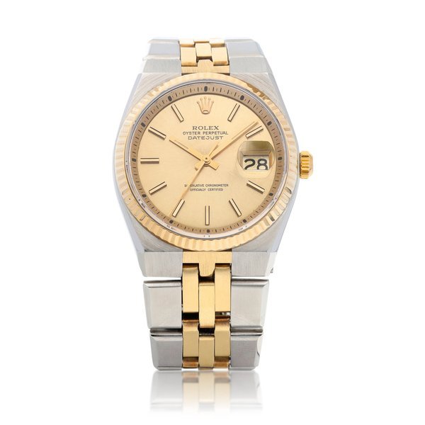 Rolex Rolex | Datejust, Reference 1630, A yellow gold and stainless steel bracelet watch with date, Circa 1975 | 勞力士 | Datejust 型號1630   黃金及精鋼鏈帶腕錶，備日期顯示，約1975年製 · 1630