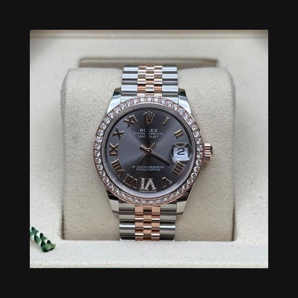 Rolex Rolex Lady-Datejust31 NEW 2026 Slate Pave 6 Roman Two Tone Rose Gold Diamond Diamond Bezel Jubilee