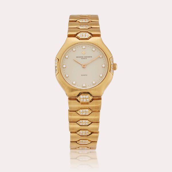 Vacheron Constantin Reference 333 Overseas | A yellow gold and diamond-set octagonal shaped bracelet watch, Circa 1985