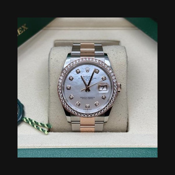 Rolex Rolex Datejust36 NEW 2025 Mother of Pearl Diamond Two Tone Rose Gold Diamond Bezel Oyster