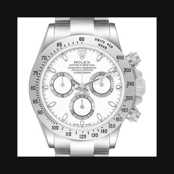 Rolex DaytonaWhite Dial Steel Mens Watch 116520 Box Papers