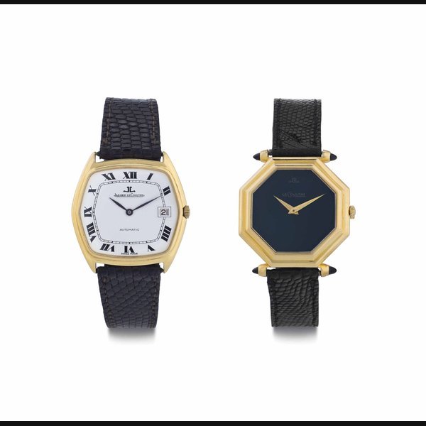 Jaeger-Lecoultre Jaeger-LeCoultre. A Lot of Two 18k Gold Wristwatches BOTH SIGNED JAEGER-LECOULTRE, THE FIRST REF. 5000.21, MOVEMENT NO. 2'237'616, CASE NO. 1'448'168, THE SECOND REF. 9224.24, MOVEMENT NO. 2'257'372, CASE NO. 1'470'059, BOTH CIRCA 1980