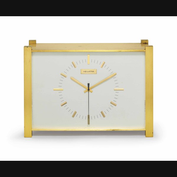 Patek Philippe Patek Philippe. A Fine and Early Gilt Brass Desk Clock Signed Patek Philippe, Helvetia, Movement No 734, No. 30.116 & 1000 E, Circa 1960, Price & Market Data