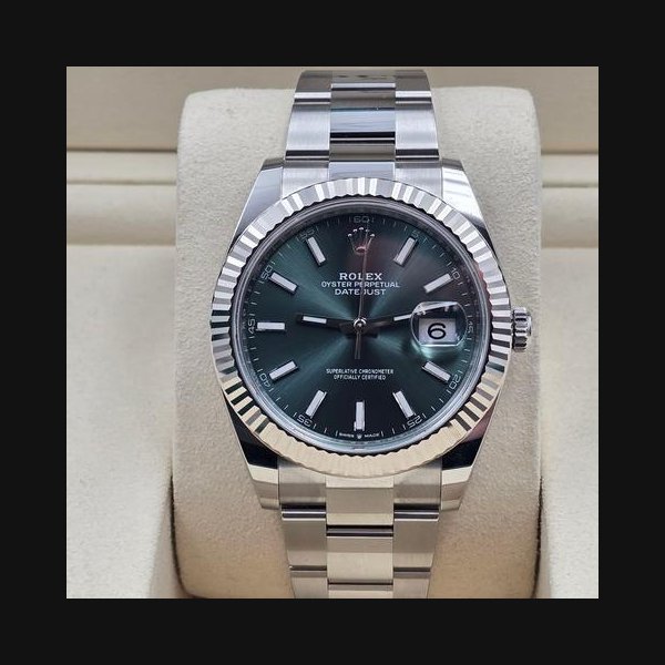 Rolex DatejustNEW 2026 Datejust 41mm 126334 Mint Green Oyster Fluted Bezel UNWORN