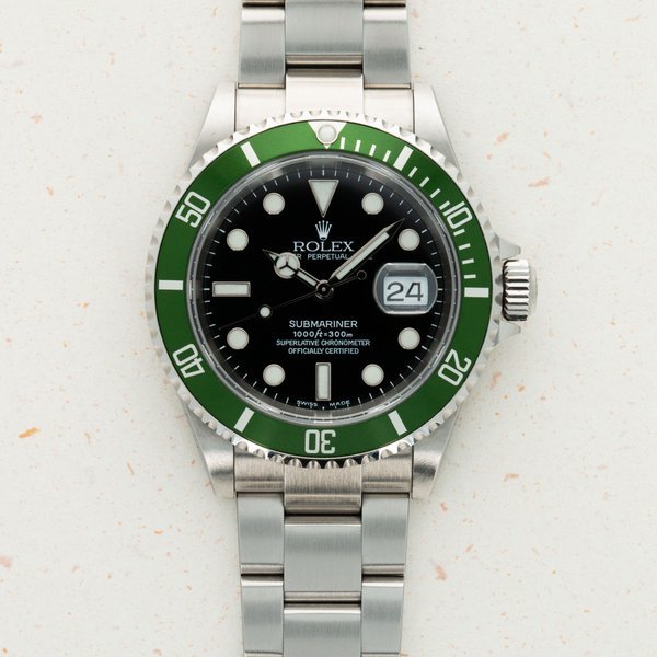 Rolex Rolex Submariner Green Anniversary Flat 4 Kermit 16610LV · 16610LV