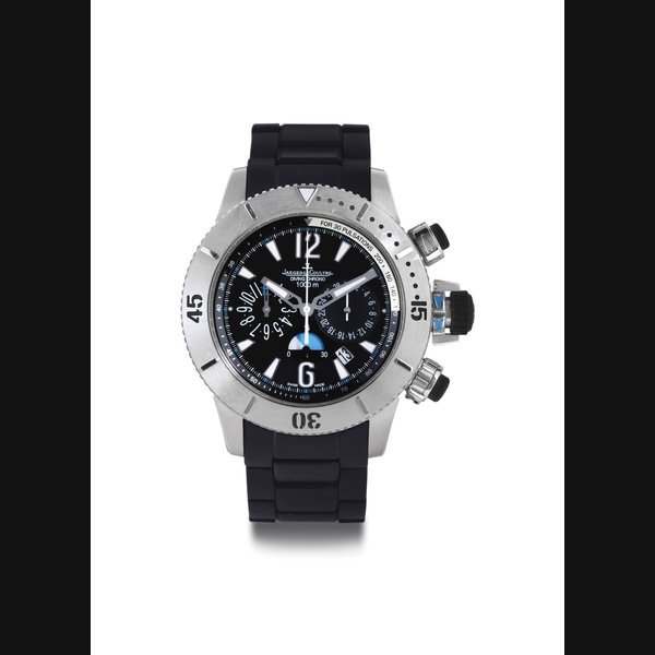 Jaeger-Lecoultre JAEGER-LECOULTRE. A TITANIUM AUTOMATIC CHRONOGRAPH DIVING WRISTWATCH WITH DATE SIGNED JAEGER-LECOULTRE, DIVING CHRONO 1000M, MASTER COMPRESSOR, CASE NO. 2465051, REF. NO. 160.T.25, CIRCA 2008
