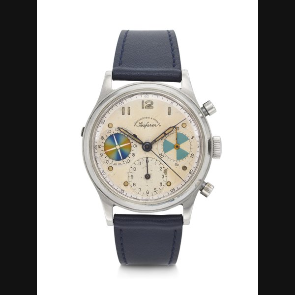 HEUER FOR ABERCROMBIE & FITCH CO., VERY RARE AND EARLY STAINLESS STEEL CHRONOGRAPH ‘SEAFARER’ WITH TIDE INDICATION, REF. 346