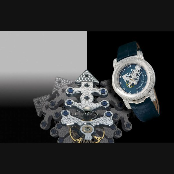 Ulysse Nardin ULYSSE NARDIN, "FREAK 28'800 V/H DIAMOND HEART" FINE, RARE, HIGHLY UNUSUAL, 950 PLATINUM AND DIAMOND-SET MANUAL-WINDING CARROUSEL TOURBILLON WRISTWATCH WITH DUAL DIRECT ESCAPEMENT AND SEVEN-DAY POWER-RESERVE, LIMITED EDITION OF 99 PIECES