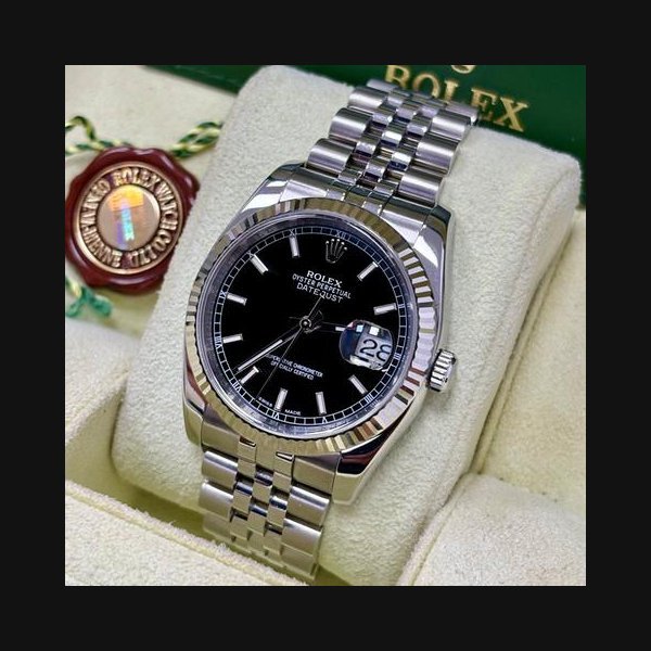 Rolex Rolex Datejust36 116234 Black Stick Dial Jubilee band + Box
