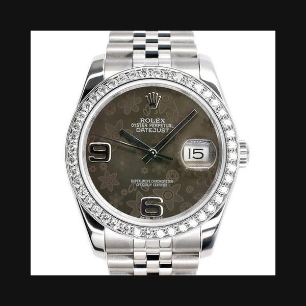 Rolex Rolex Datejust36MM Rhodium Floral Dial with 1.85CT Custom Diamond Bezel 116200
