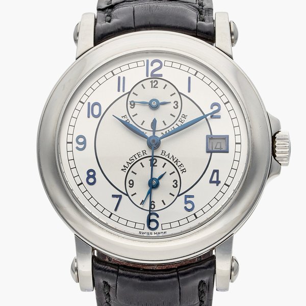 Franck Muller Reference 7000 MB Master Banker | A stainless stainless steel automatic wristwatch with three time zones and date.  Circa 2000