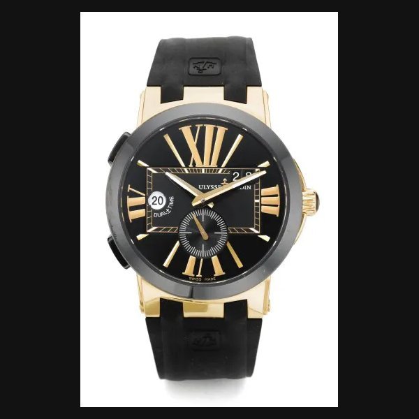 Ulysse Nardin A PINK GOLD AND CERAMIC AUTOMATIC DUAL TIME WRISTWATCH WITH DATE
REF 246-00 CASE 1749 EXECUTIVE CIRCA 2011 · 246-00
