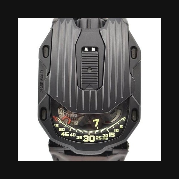 Urwerk UR-105UR-105CT Streamliner on Black Leather Strap with Skeleton Dial
