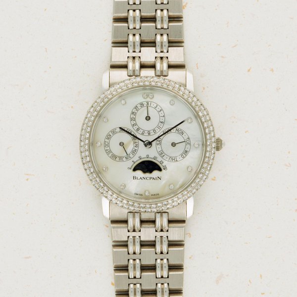 Blancpain Blancpain Villeret Calendar White Gold MOP Dial Diamond Bezel · N/A