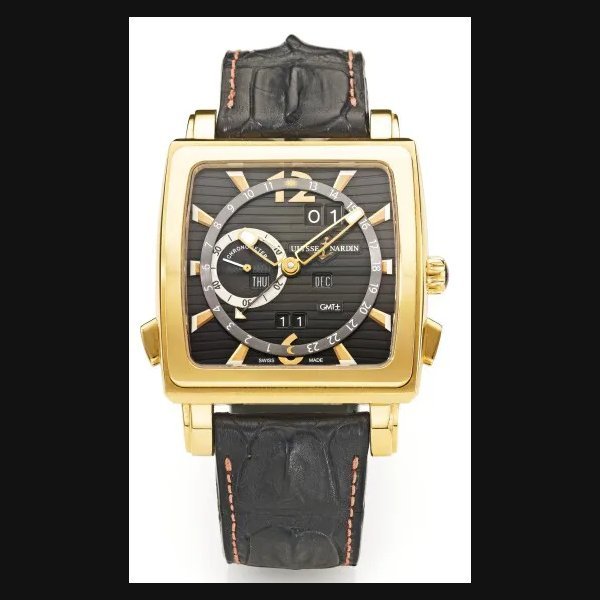 Ulysse Nardin A LIMITED EDITION YELLOW GOLD AUTOMATIC PERPETUAL CALENDAR DUAL TIME WRISTWATCH WITH JUMP HOUR AND YEAR INDICATION
REF 326-90 NO 473 QUADRATO CIRCA 2013 · 326-90