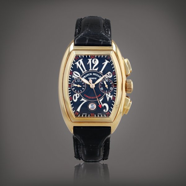 Franck Muller Conquistador, reference 8001 CC    Montre bracelet chronographe en or jaune avec date |  Yellow gold chronograph wristwatch with date    Vers 2001 |  Circa 2001