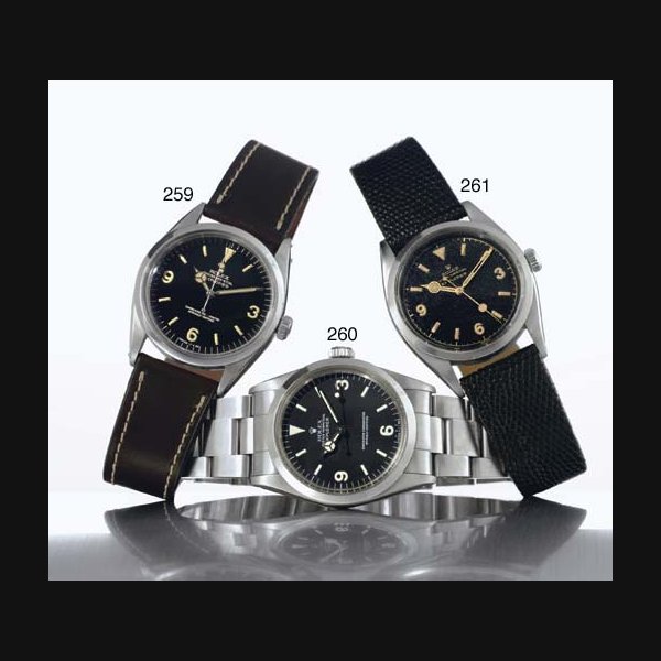 ROLEX. A STAINLESS STEEL AUTOMATIC WRISTWATCH WITH CENTER SECONDS AND BRACELET SIGNED ROLEX, OYSTER PERPETUAL, "EXPLORER", CASE NO. R880630, REF. 1016, CIRCA 1988