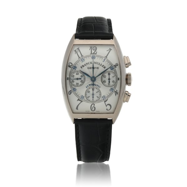 Franck Muller Cintrée  Curvex, Ref. 7850 CC  White gold chronograph wristwatch  Circa 2020