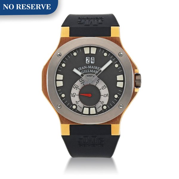 Jean-Mairet & Gillman SPORT GRANDE DATE PINK GOLD AND STAINLESS STEEL WRISTWATCH WITH DIGITAL DATE DISPLAY CIRCA 2010