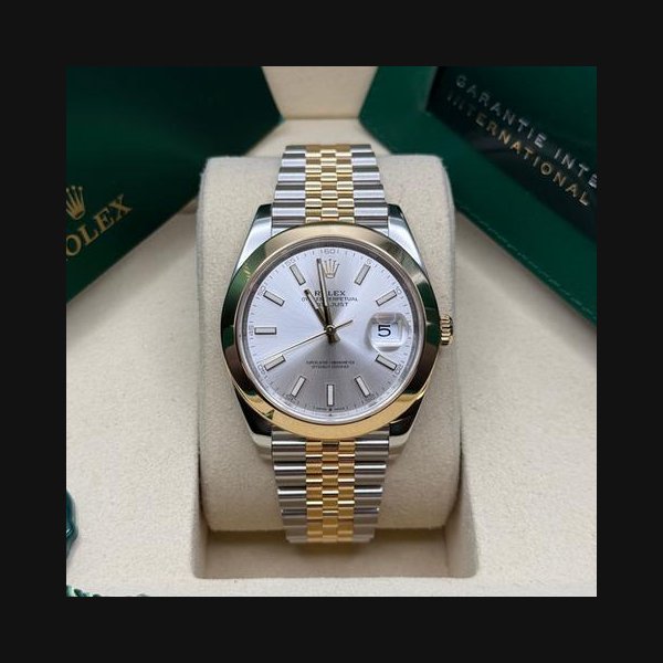 Rolex Datejust41 NEW 2026 Silver Index Two Tone Yellow Gold Smooth Bezel Jubilee Bracelet Ref. 126303