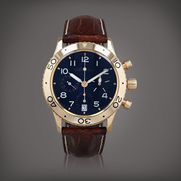 Breguet Type XX Transatlantique, reference 3820    Montre bracelet chronographe flyback en or rose avec date |  Pink gold flayback chronograph wristwatch with date    Vers 2000 |  Circa 2000