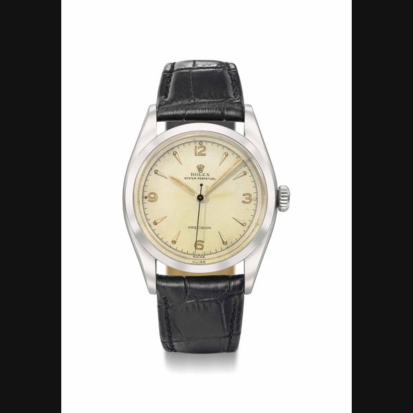 Rolex. A stainless steel automatic wristwatch with sweep centre seconds Signed Rolex, Oyster Perpetual, Precision, ref. 6298, case no. 928'359, circa 1953