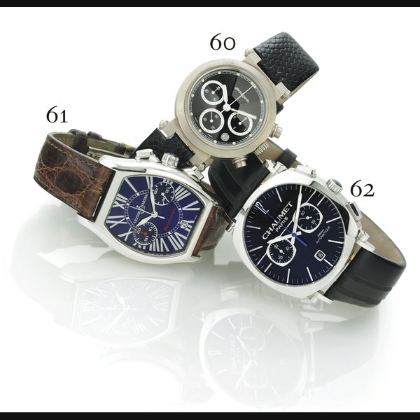 ULYSSE NARDIN. AN OVERSIZED STAINLESS STEEL TONNEAU AUTOMATIC CHRONOGRAPH WRISTWATCH WITH DATE SIGNED ULYSSE NARDIN, "MICHAELANGELO CHRONOGRAPH", NO. 0557, REF. 563-62, CIRCA 2005