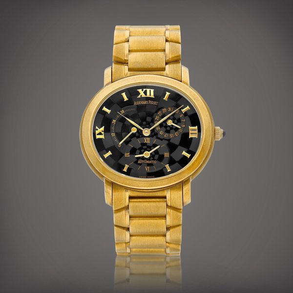 Audemars Piguet Millenary “Kasparov”, Reference 25914BA.OO.1136BA.01 | A limited edition yellow gold dual time zone wristwatch with date, power reserve indication and bracelet, Circa 1999 | 愛彼  千禧系列 “Kasparov” 型號25914BA.OO.1136BA.01 | 限量版黃金兩地時間鏈帶腕錶，備日期及動力儲備顯示，約1999年製 · 25914BA.OO.1136BA.01