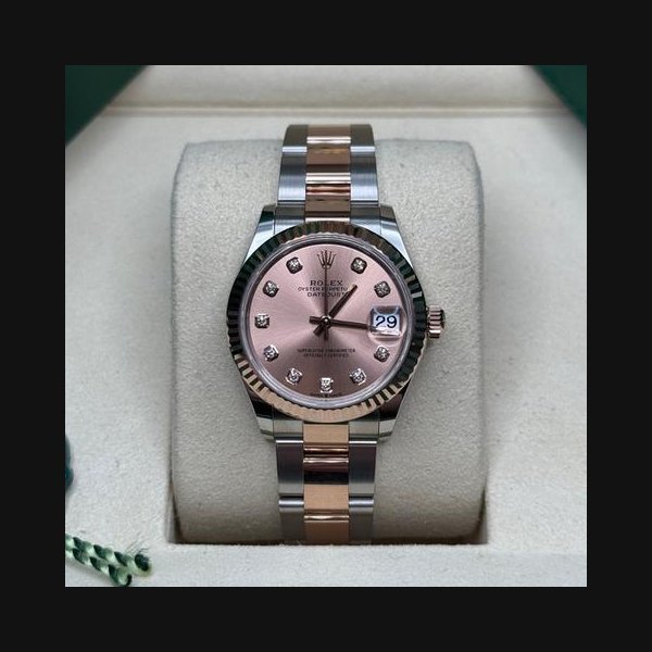 Rolex Rolex Datejust31 NEW 2026 Rose Pink Diamond Dial Two Tone Rose Gold Fluted Bezel Oyster
