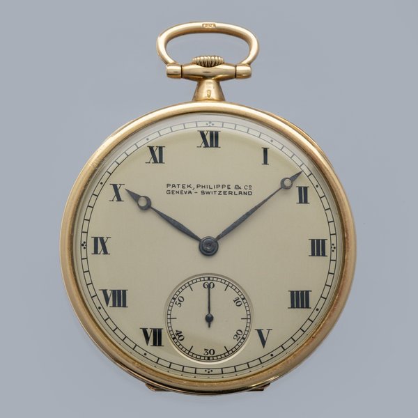 Patek Philippe Patek Philippe Pocket Watch Retailed by Shreve Crump and Lowe Engraved Eagle Blue Enamel Case 18k YG