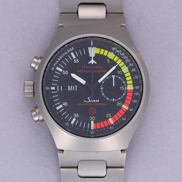 Sinn EZM4 Achilles Day-Date Chronograph Lemania Movement Stainless Steel Ref. 157.022