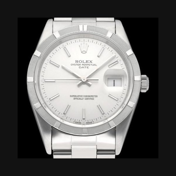 Rolex Rolex Oyster PerpetualDate 15210 / BOX & PAPERS / Silver Dial / Oyster Bracelet / 34mm / 1998