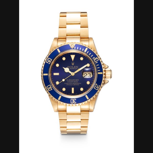 ROLEX, SUBMARINER REF. 16618, AN ATTRACTIVE GOLD AUTOMATIC WRISTWATCH WITH BRACELET CASE NUMBER: N227487, 6058427