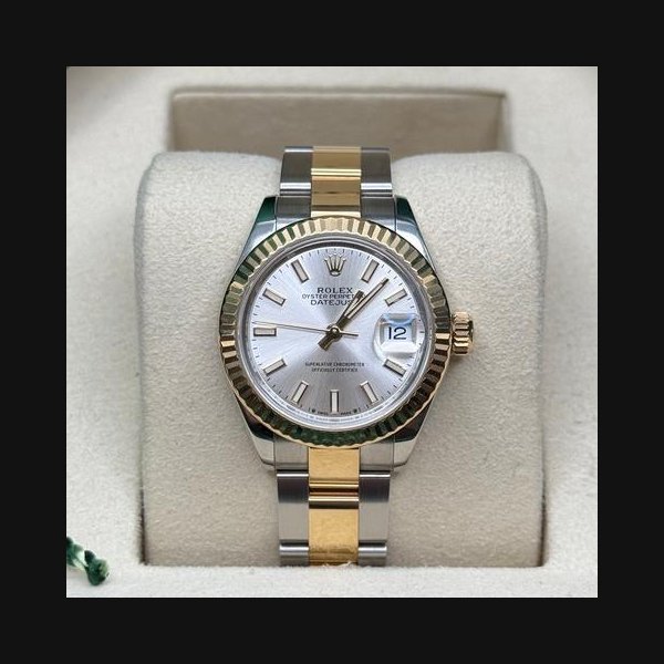 Rolex Rolex Lady-DatejustNEW 2026 Silver Index Dial Two Tone Yellow Gold Fluted Oyster Bracelet