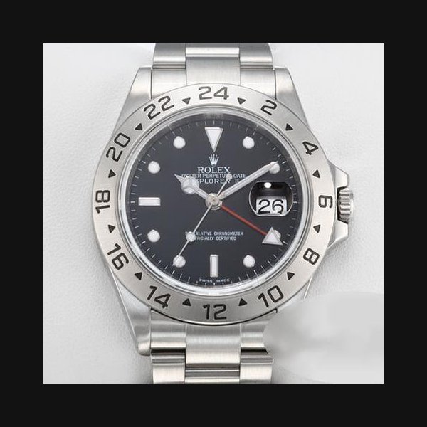 Rolex Rolex Explorer II40mm 16570 2008 Edelstahl Automatik Zweite Zeitzone Stahl Stainless Steel Oyster-band Chronometer Black Dial