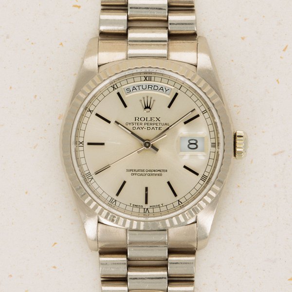 Rolex Rolex Day-Date 18239 18k WG Silver Dial · 18239