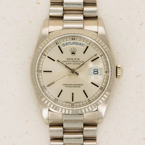 Rolex Rolex Day-Date 18239 18k WG Silver Dial · 18239
