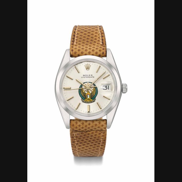 Rolex. A stainless steel wristwatch with sweep centre seconds and date, made for the United Arab Emirates Signed Rolex, Oyster Perpetual Date, Ref. 6694, Case No. 7139263, manufactured in 1981