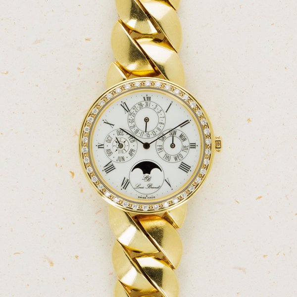 Omega Omega Louis Brandt Perpetual Calendar 18k Gold Case and Bracelet Diamond Bezel · N/A
