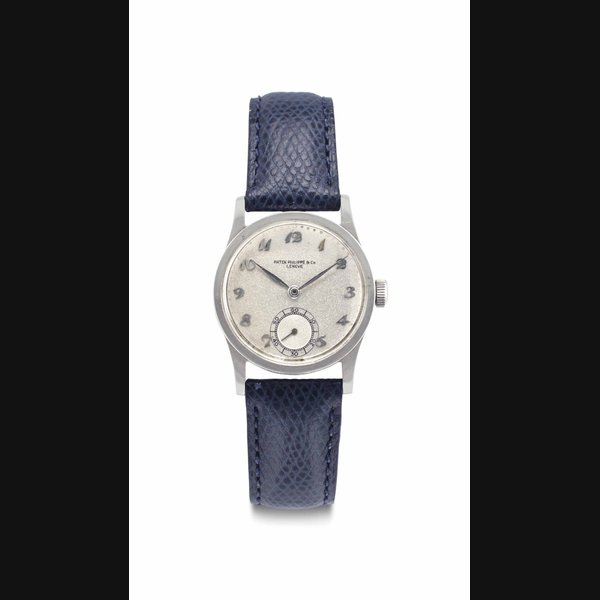 Patek Philippe. A Very Rare and Attractive Stainless Steel Wristwatch with Breguet Numerals Signed Patek Philippe and Co., Ref. 96, Movement No. 921’722, Case no. 625’171, Manufactured in 1942