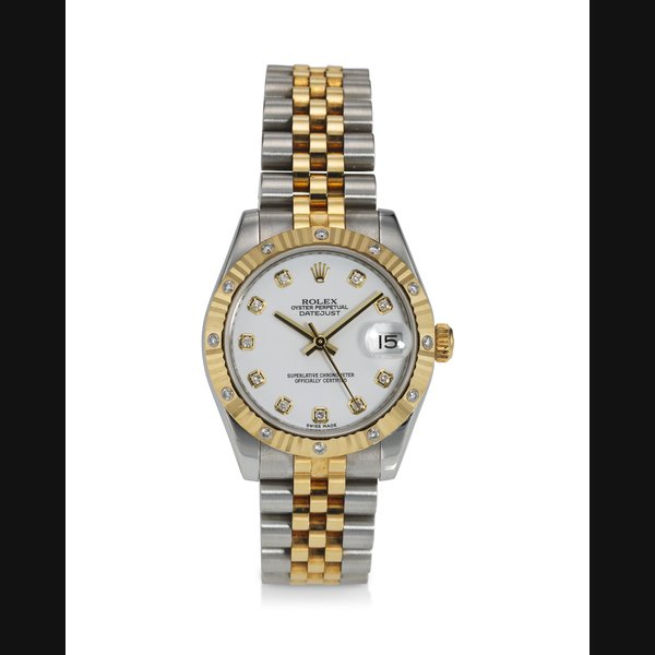 ROLEX, REF. 178313, DATEJUST, AN 18K YELLOW GOLD, STEEL, AND DIAMOND-SET WRISTWATCH WITH DATE