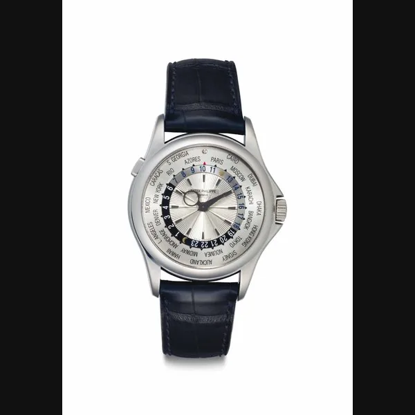 Patek Philippe. An Attractive and Possibly Unique 18k White Gold World Time Wristwatch with Diamond-set Dial Signed Patek Philippe, Genève, Ref. 5130G, Movement No. 3'671'288, Case No. 4'430'509, Circa 2007