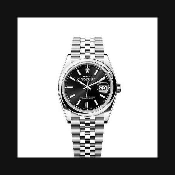 Rolex Rolex Datejust36 Black Index Dial Stainless Steel Smooth Bezel Jubilee Bracelet