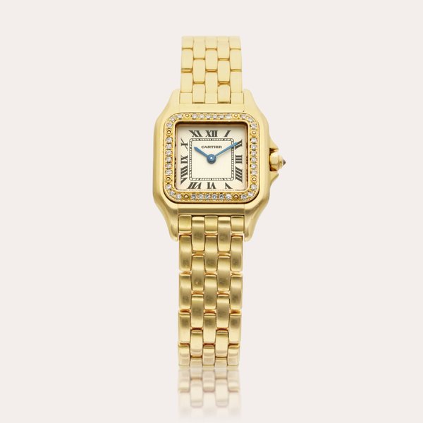 Cartier Reference 1280 2 Panthère | A yellow gold and diamond-set wristwatch with bracelet, Circa 1996
