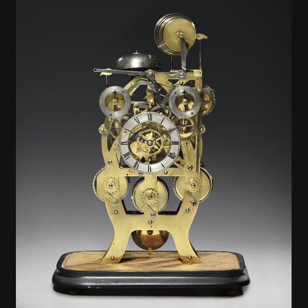 A Victorian brass striking and musical eight day skeleton clock JAMES RIPPIN, SPALDING. CIRCA 1870
