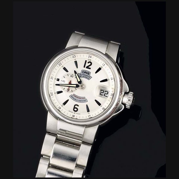 Two Stainless Steel Automatic Water Resistant Wristwatches with date indication SIGNED: CORUM LE CRONUM, CASE NO 282251-524166, CIRCA 2000; AND ORIS CHRONOMETER, CASE NO 7496, CIRCA 2000