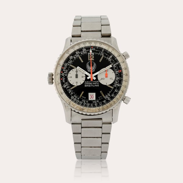 Breitling Navitimer Chrono-Matic, Reference 8806  | A stainless steel chronograph wristwatch with date, bracelet and UAE Armed Forces Coat of Arms | Circa 1975